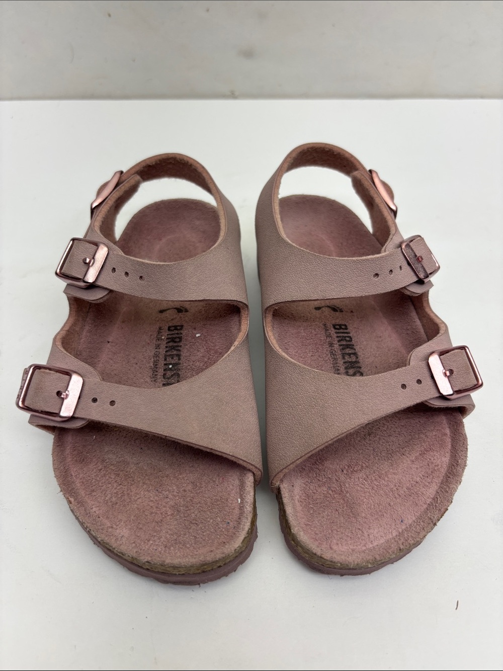 Birkenstock Kids Pink Rose Two-Strap Buckle Sandals, SZ 9 toddler girl